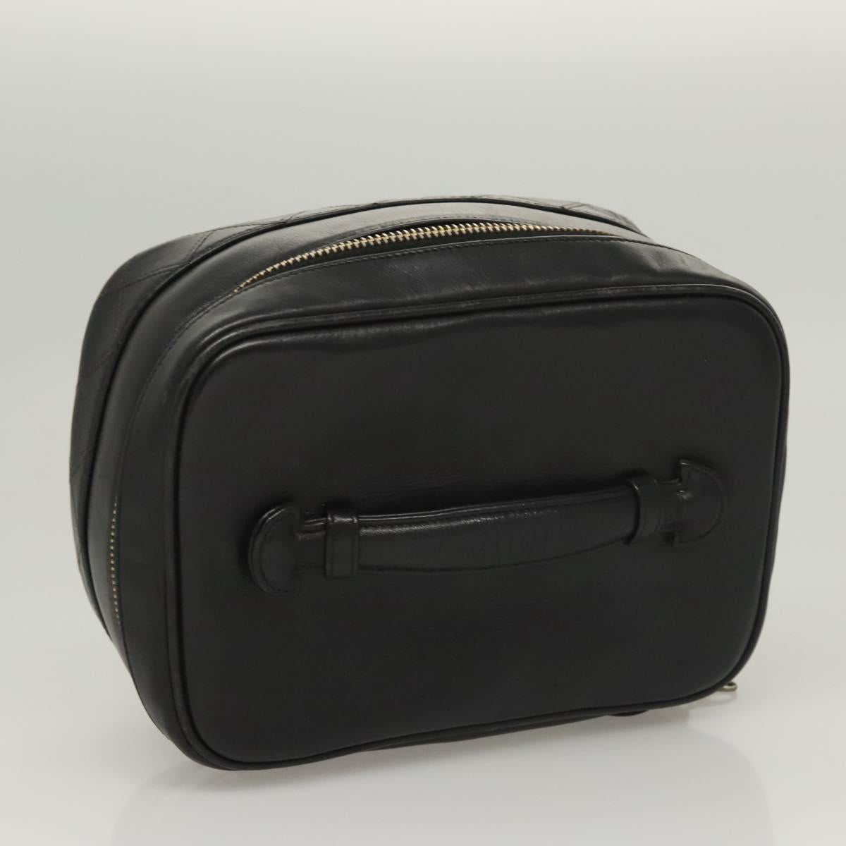 Chanel Vanity pouch Leather, BLACK, LEATHER, Handbag