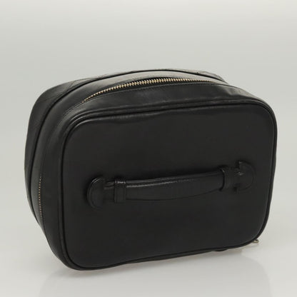 Chanel Vanity pouch Leather, BLACK, LEATHER, Handbag
