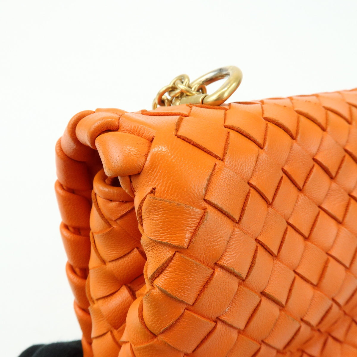 Bottega Veneta Olimpia Intrecciato Nappa, Orange, Leather, Crossbody Bag