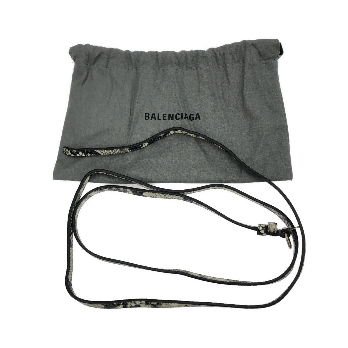 Balenciaga Hourglass Top Handle Leather, Gray, Calfskin, Handbag