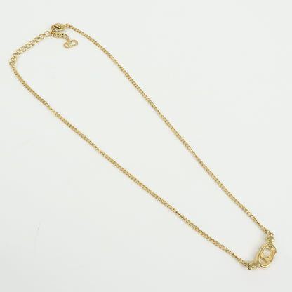 Christian Dior CD Pendant Metal, Gold, Metal, Necklace