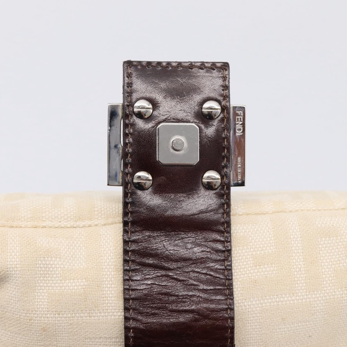 Fendi Baguette Pochette Zucca Canvas, Neutral, Canvas, Clutch
