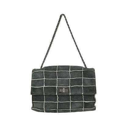 Chanel Accordion Reissue Flap Patchwork Suede, Gray, Suede, Handbag