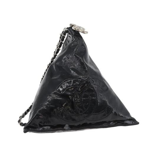 Chanel Bon Bon Pyramid Wristlet Patent, Black, Patent Leather, Shoulder Bag