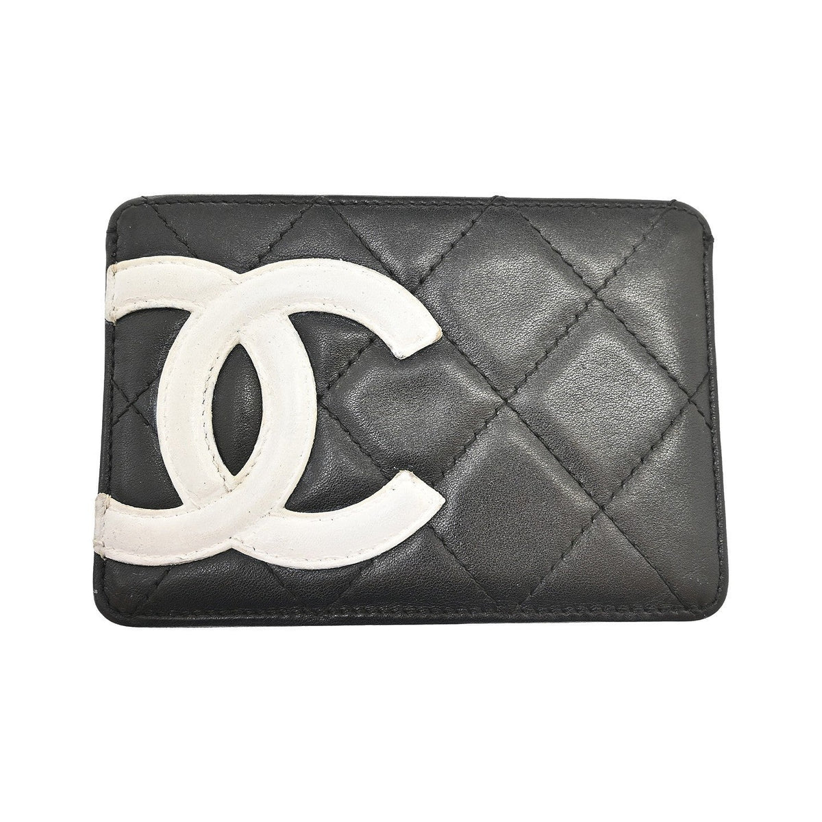 Chanel Cambon Card Holder Quilted Lambskin, Black, Leather, Card Holder