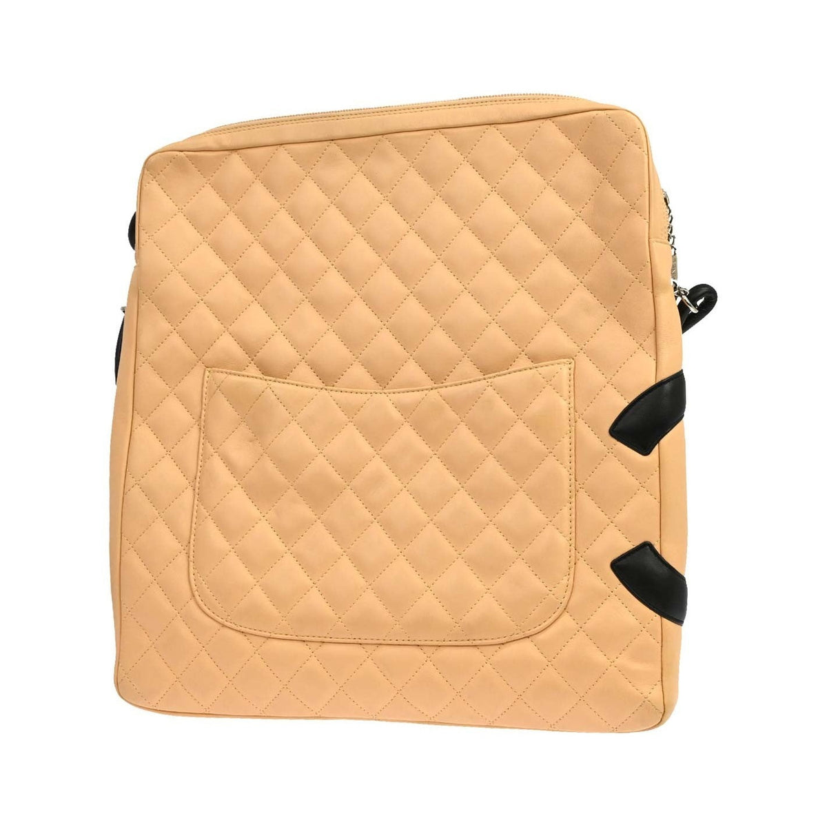 Chanel Cambon Quilted Leather, Beige, Leather, Shoulder Bag