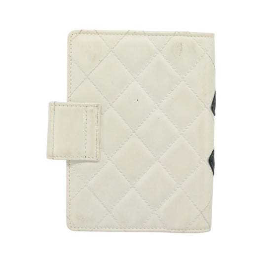Chanel Cambon Zipped Pocket Quilted Lambskin, White, Leather, Wallet
