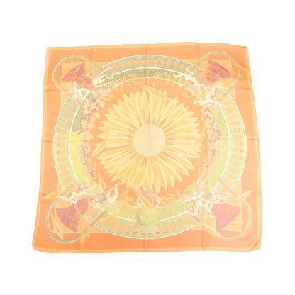 Chanel Carré 90 Silk, Orange, Silk, Scarf