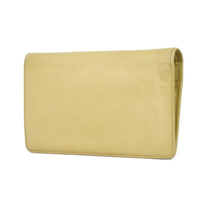 Chanel CC bifold wallet leather, Beige, Leather, Wallet