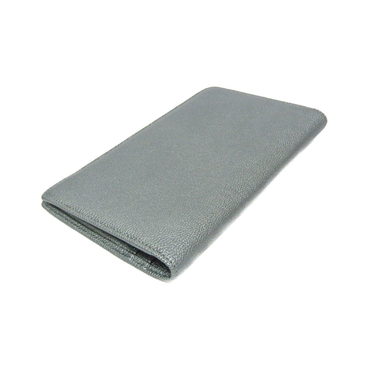 Chanel CC Button Bi-Fold Card Case Leather, Silver, Leather, Card Holder