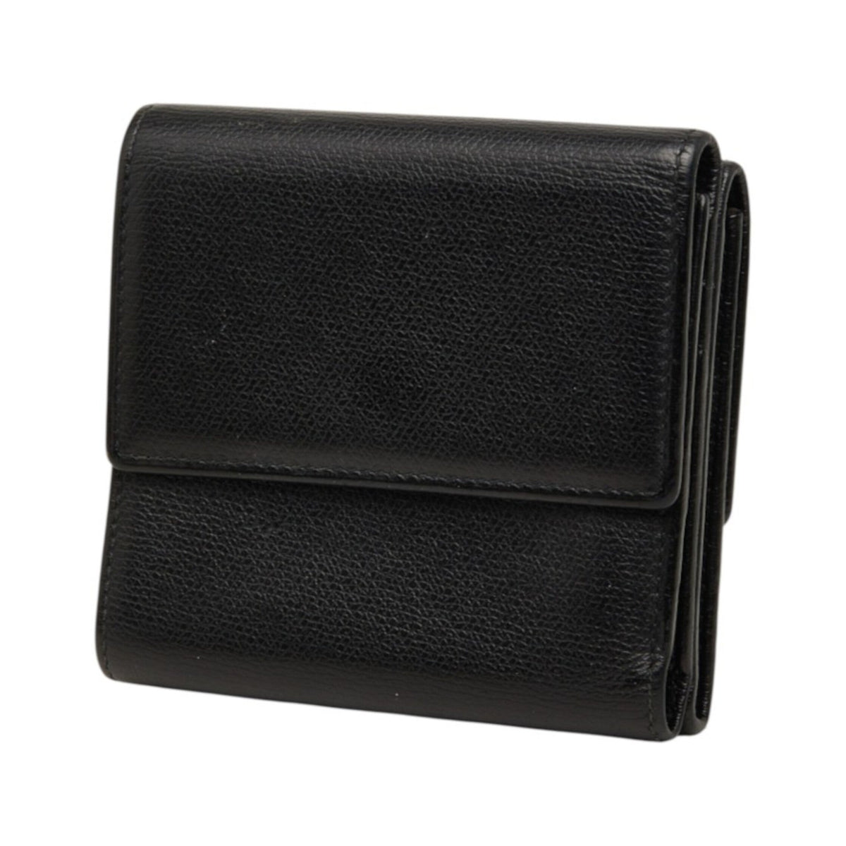 Chanel CC Button Bi-Fold Leather, Black, Leather, Wallet