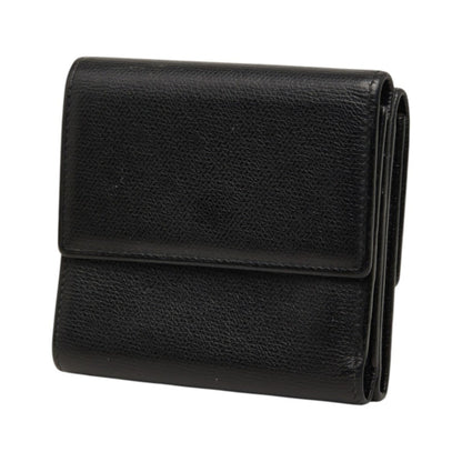 Chanel CC Button Bi-Fold Leather, Black, Leather, Wallet