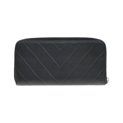 Chanel CC Charm Zip Around Quilted Lambskin, Black, Leather, Wallet