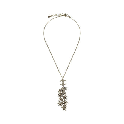 Chanel CC Leaf Cluster Pendant Metal with Crystals, Gold, Gold Plated, Necklace
