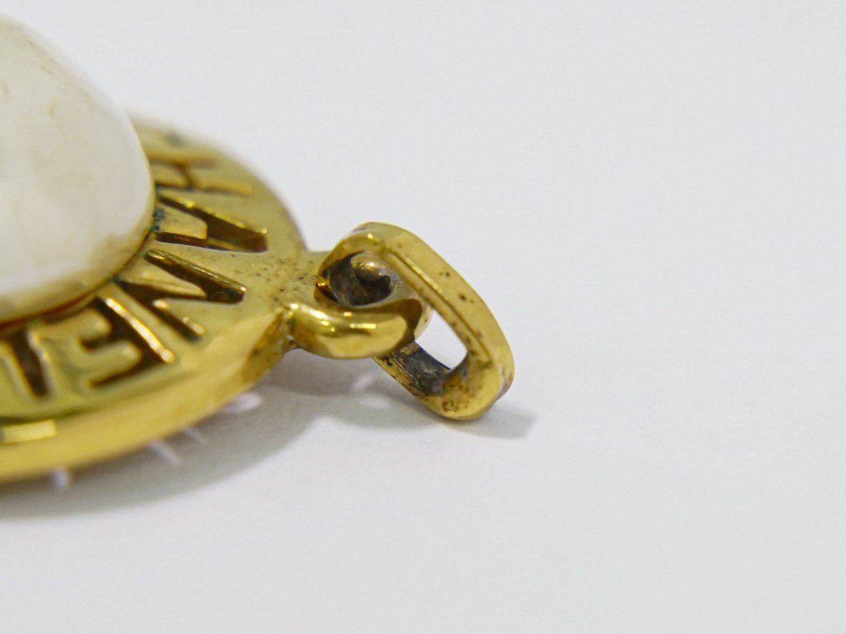 Chanel CC Logo Chain Pendant Necklace Imitation Pearl - Brandsamsara