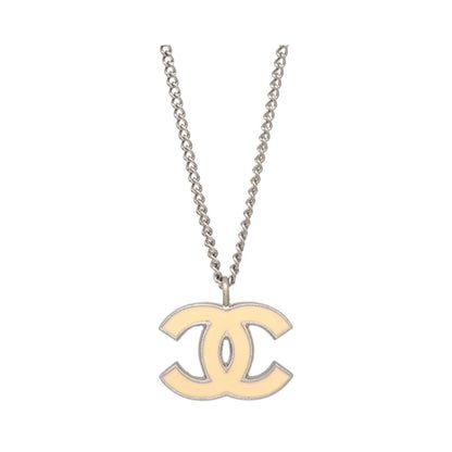 Chanel CC Logo Pendant Metal, Silver, Silver Plated, Necklace