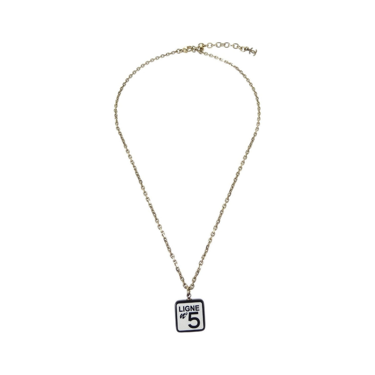 Chanel CC No.5 Pendant Metal, Gold, Gold Plated, Necklace