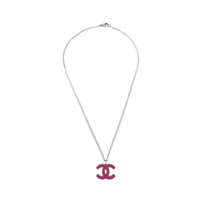 Chanel CC Pendant Metal, Silver, Silver Plated, Necklace