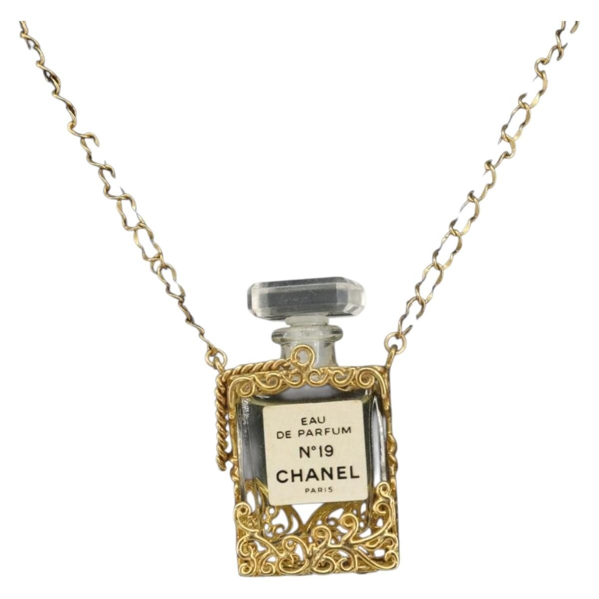 Chanel CC Perfume Bottle Pendant Chain Long Necklace - Brandsamsara