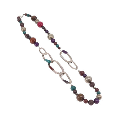 Chanel CC Station Long Metal with Faux Pearls and Beads, Multicolour, Metal, Necklace