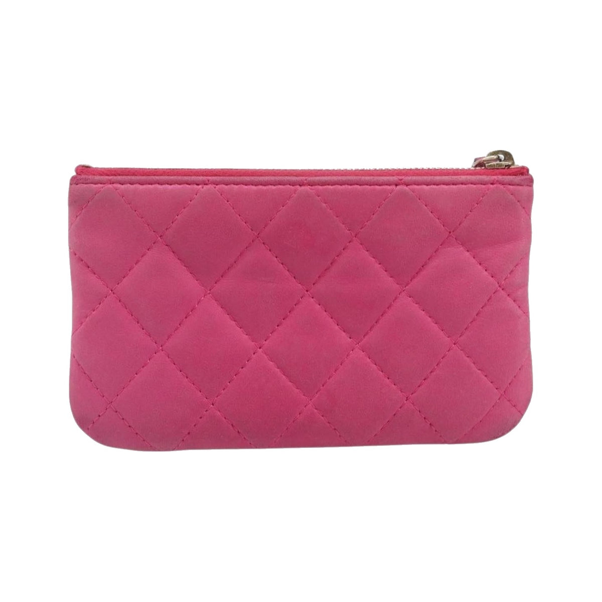 Chanel CC Zip Coin Purse Quilted Lambskin, Pink, Leather, Wallet