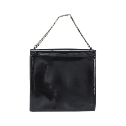 Chanel Chain Handle Leather, Black, Patent Leather, Tote Bag