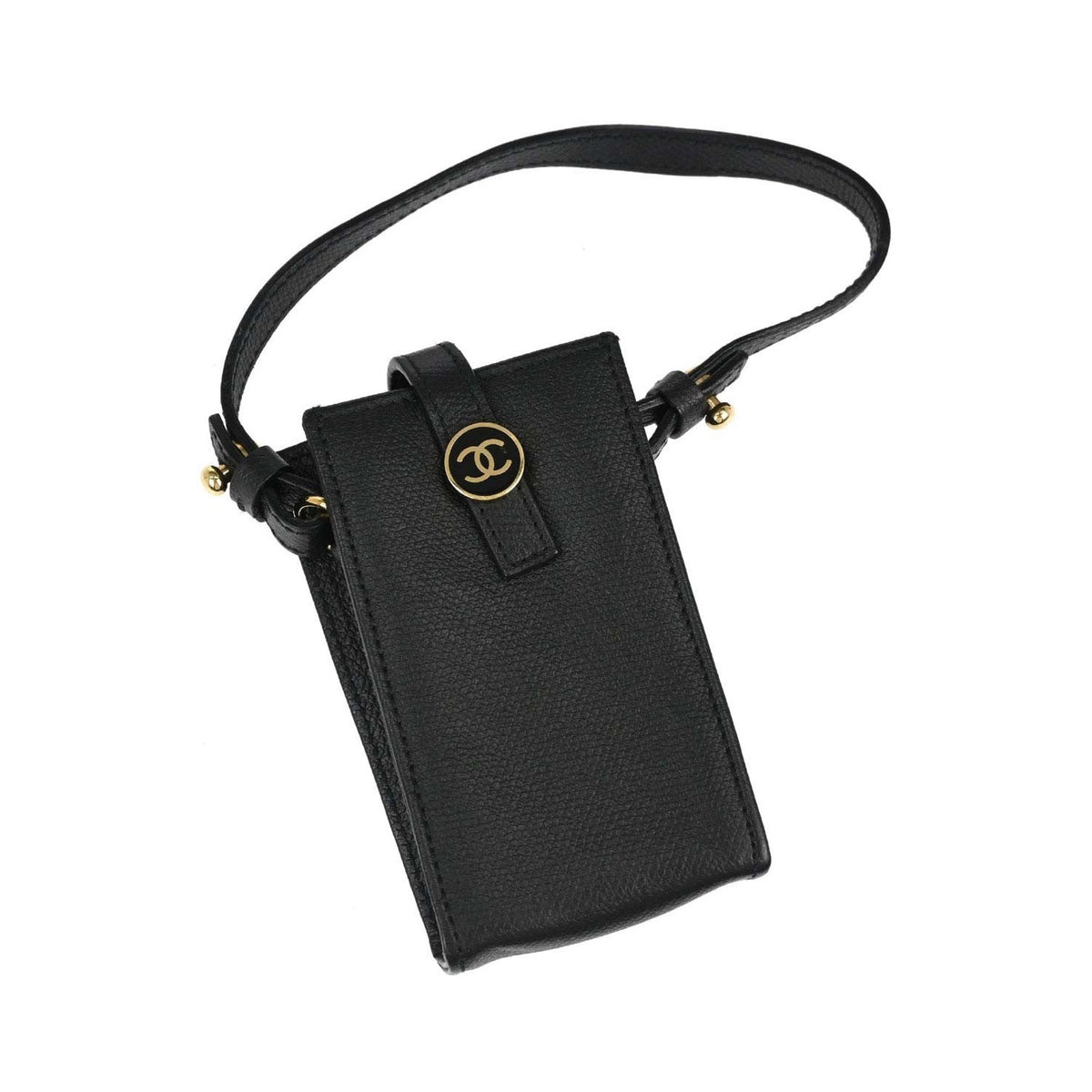 Chanel Cigarette Case Caviar, Black, Leather, Clutch