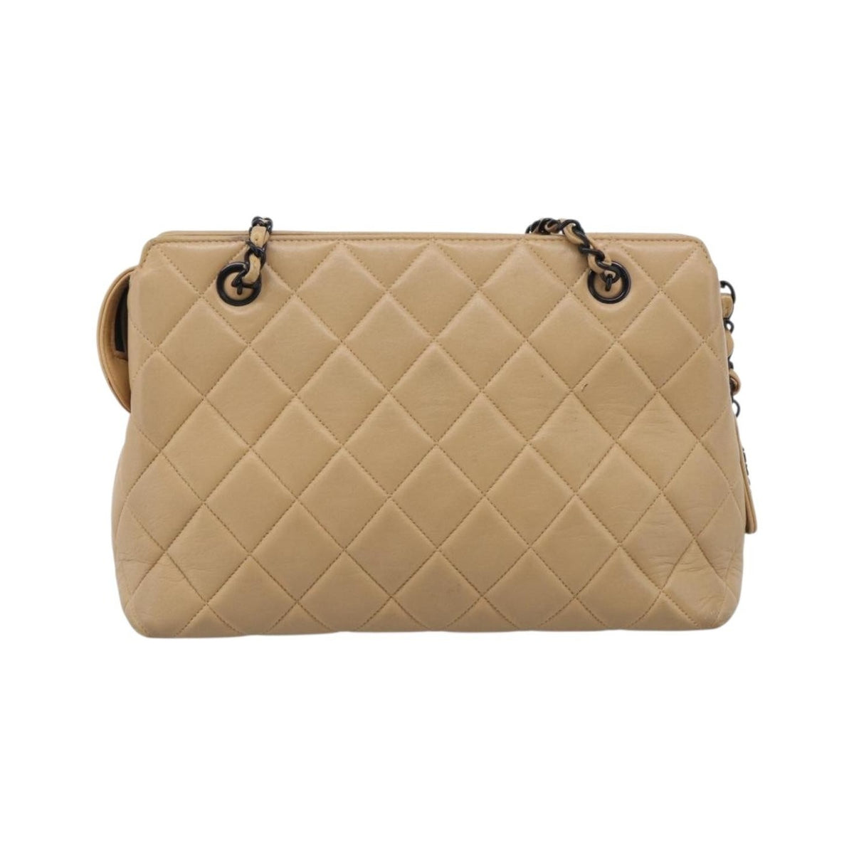 Chanel City Shopping Quilted Caviar, Beige, Leather, Tote Bag