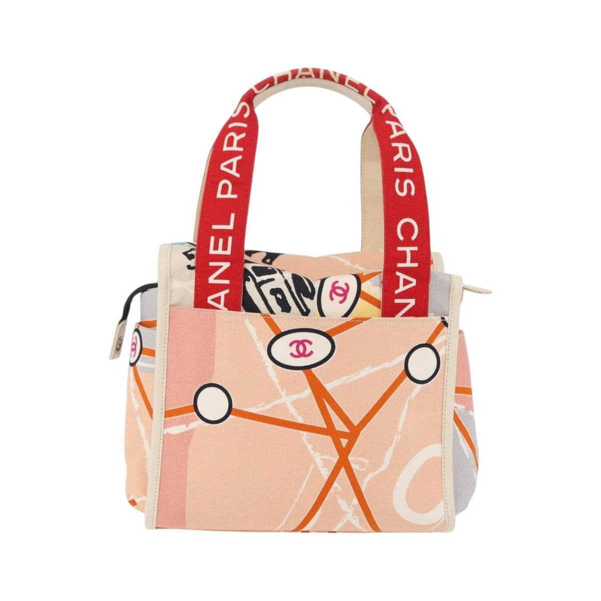 Chanel Eiffel Tower Printed Canvas, Multicolour, Canvas, Tote Bag