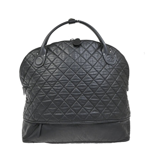 Chanel Horizontal Sport Weekender Quilted Coated Canvas, Black, Nylon, Travel Bag