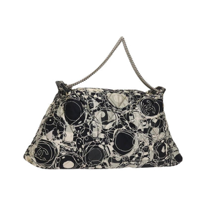 Chanel Kaleidoscope Chain Quilted Printed Satin, Black, Silk, Tote Bag