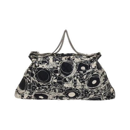Chanel Kaleidoscope Chain Quilted Printed Satin, Black, Silk, Tote Bag