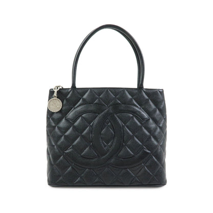 Chanel Medallion Caviar skin, Black, Leather, Tote Bag