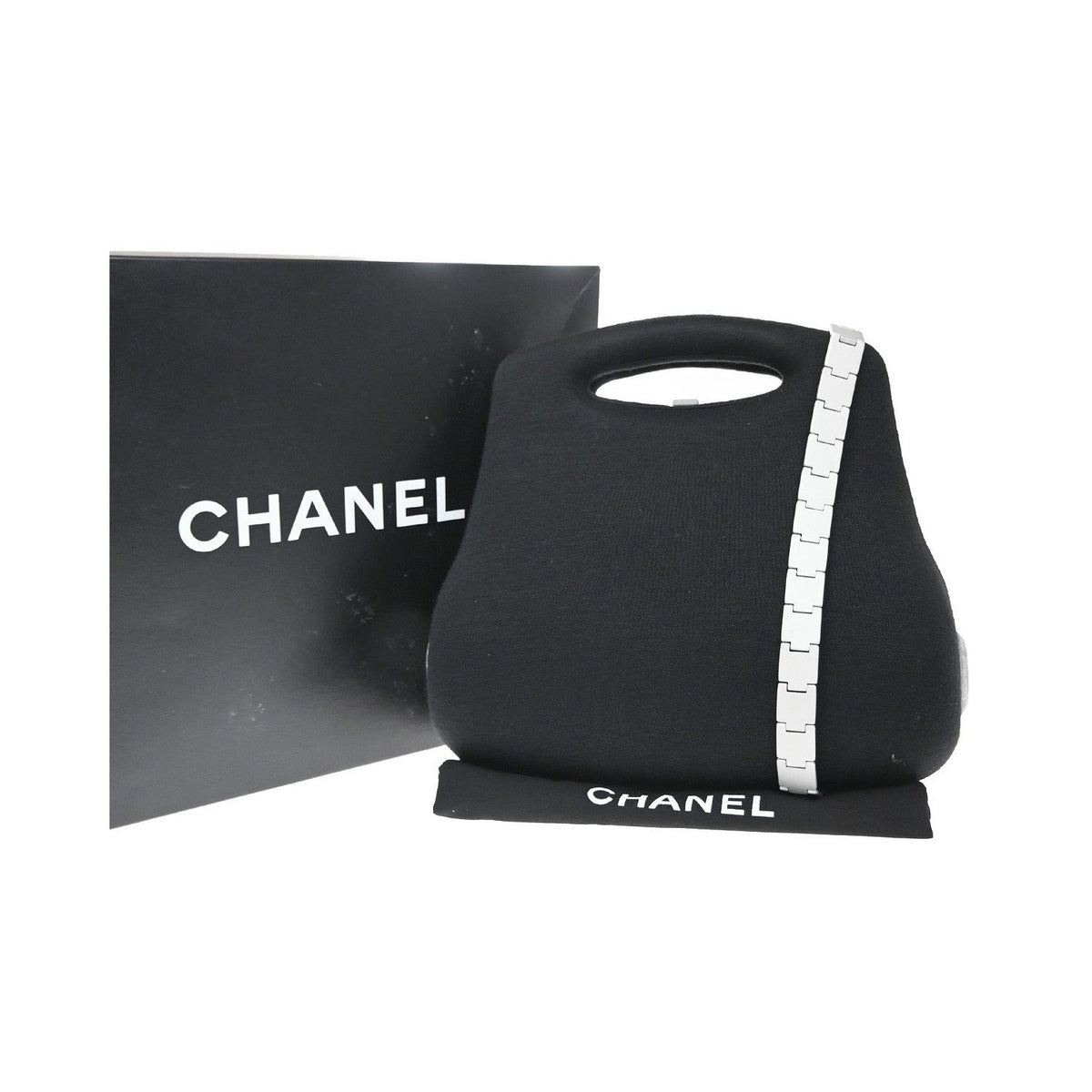 Chanel Millennium 2005 Jersey, Black, Canvas, Handbag