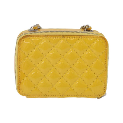 Chanel Pocket Box Camera Case Quilted Patent, Yellow, Patent Leather, Crossbody Bag