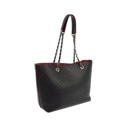 Chanel Shopping Perforated Caviar, Black, Leather, Tote Bag