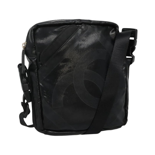 Chanel Sport Line Messenger Coated Canvas, Black, Canvas, Shoulder Bag