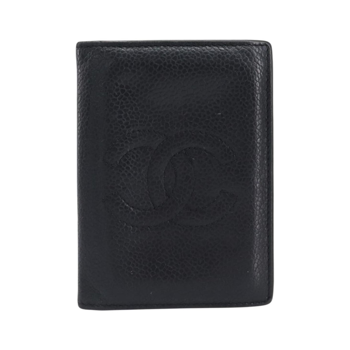 Chanel Timeless Bifold Card Case Caviar, Black, Leather, Card Holder