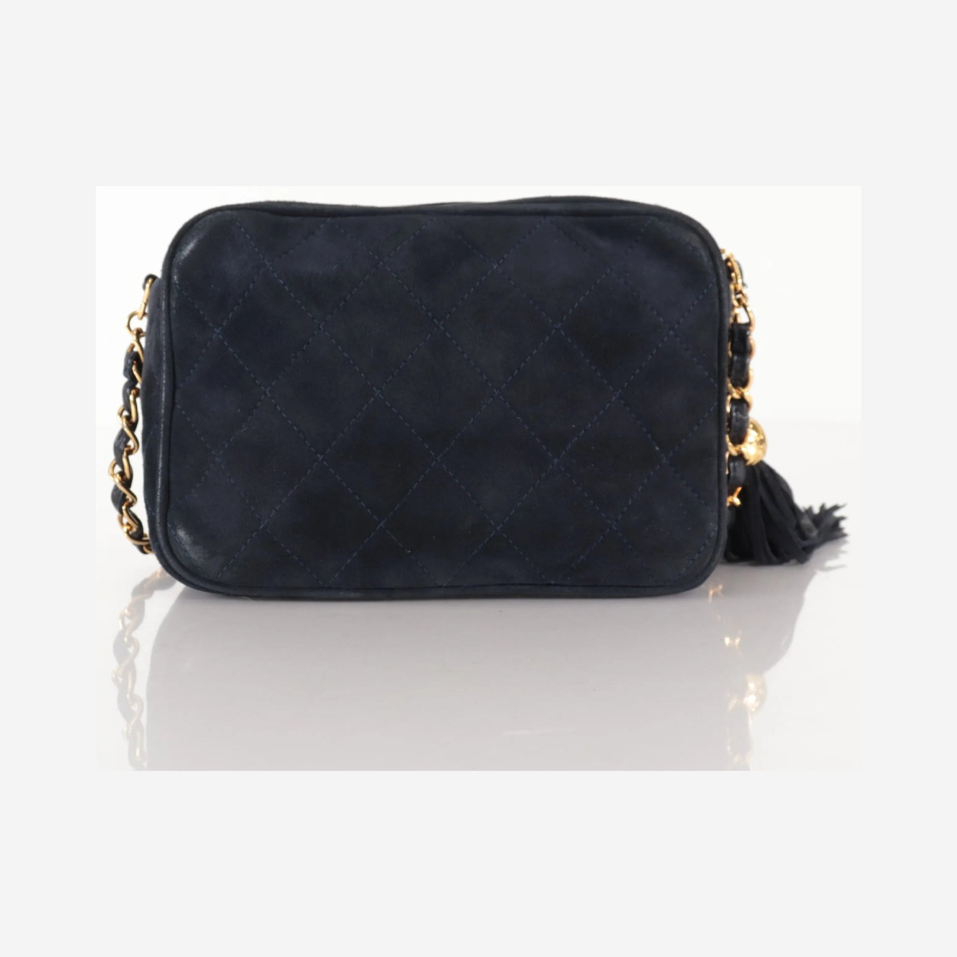 Chanel Vintage Camera Bag Suede, Black, Suede, Crossbody Bag