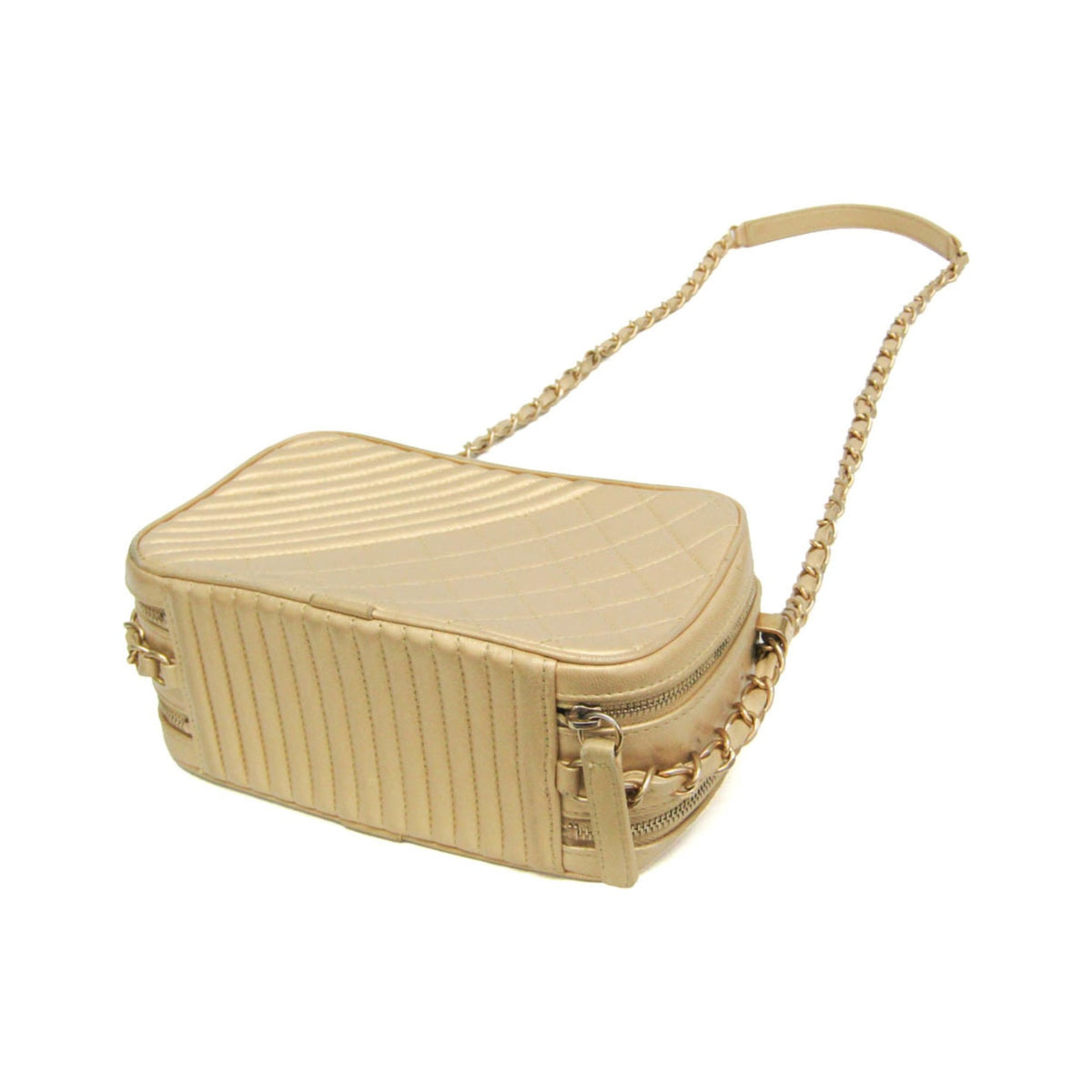 Chanel Vintage Camera Tassel Quilted Leather, Gold, Leather, Handbag
