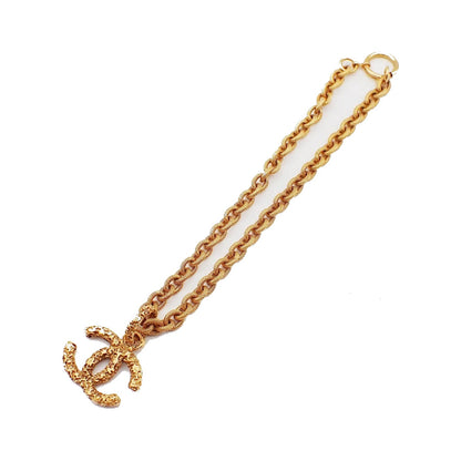Chanel Vintage CC Logo Chain Charm Pendant Gold-plated, Gold, Gold Plated, Necklace