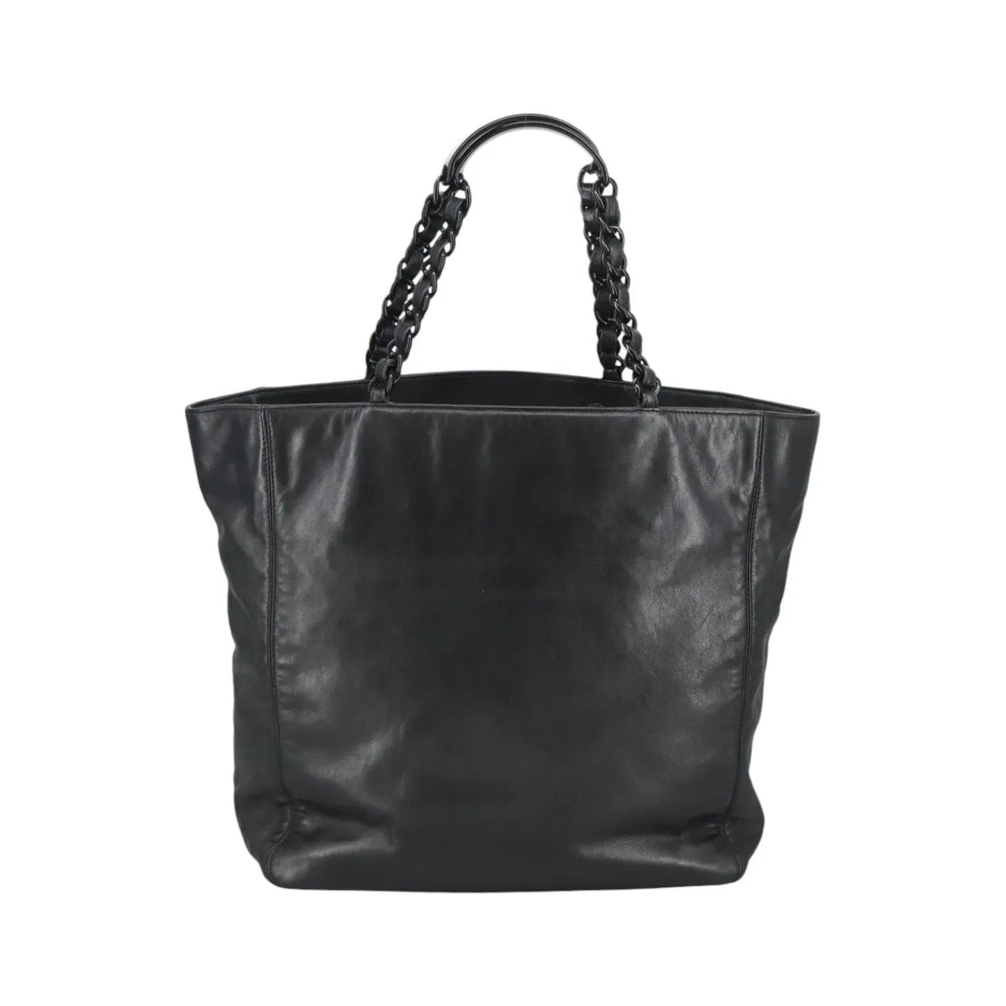 Chanel Vintage CC Resin Chain Tote Leather, Black, Leather, Tote Bag