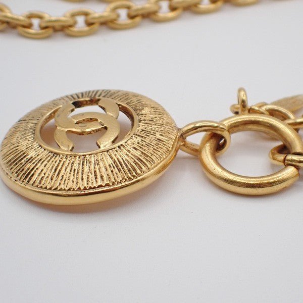 Chanel Vintage CC Round Cut - Out Pendant Necklace - Brandsamsara