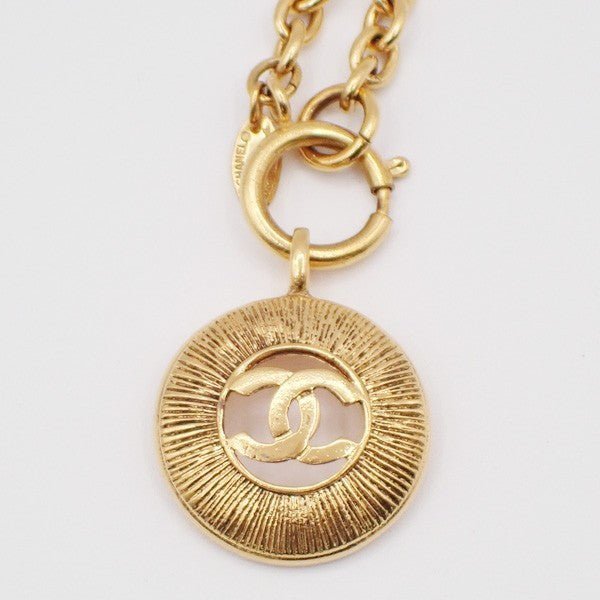 Chanel Vintage CC Round Cut - Out Pendant Necklace - Brandsamsara