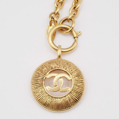 Chanel Vintage CC Round Cut - Out Pendant Necklace - Brandsamsara