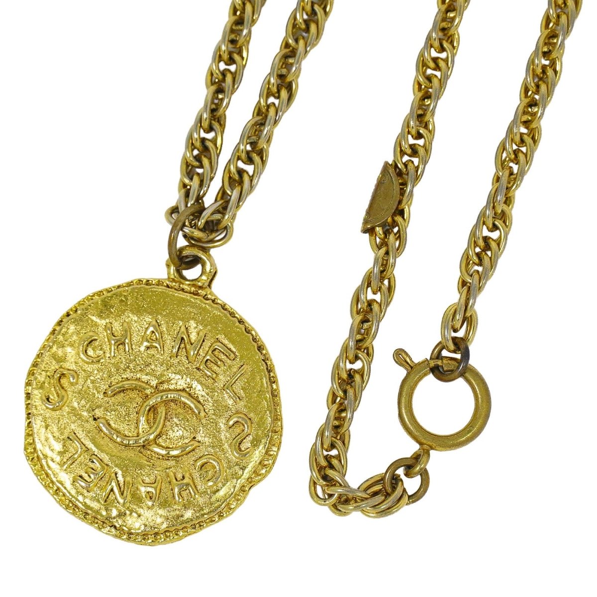 Chanel Vintage CC Round Pendant Chain Necklace - Brandsamsara