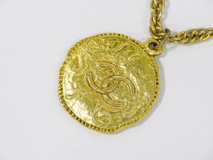 Chanel Vintage CC Round Pendant Chain Necklace - Brandsamsara