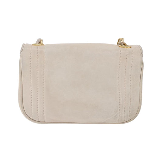 Chanel Vintage CC Stitch Flap Leather, Beige, Leather, Shoulder Bag