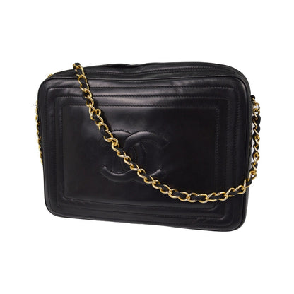 Chanel Vintage CC Tassel Camera Lambskin, Black, Leather, Shoulder Bag