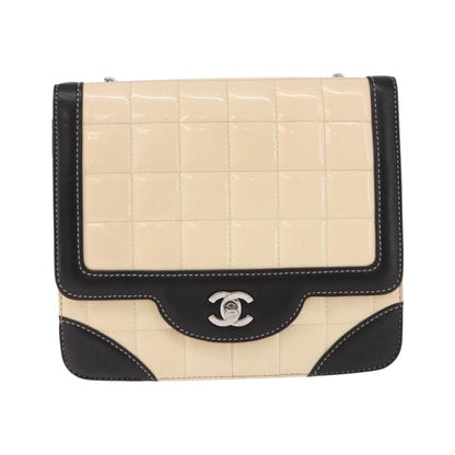 Chanel Vintage Chocolate Bar CC Flap Patent leather, Beige, Patent Leather, Shoulder Bag